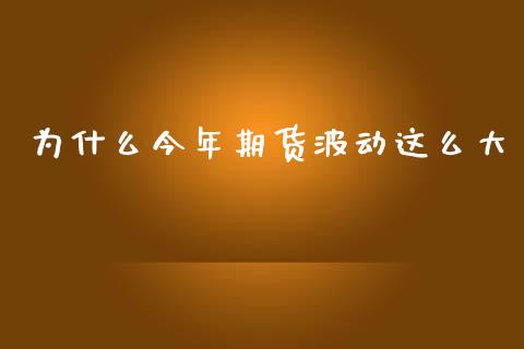为什么今年期货波动这么大_https://wap.sdxiaoxijinshu.com_期货_第1张