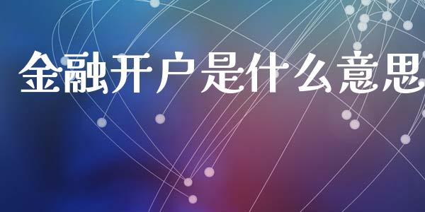 金融开户是什么意思_https://wap.sdxiaoxijinshu.com_期货_第1张