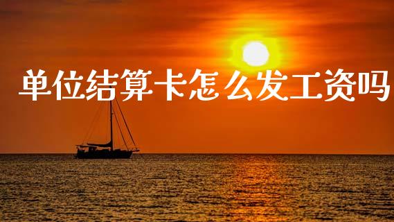 单位结算卡怎么发工资吗_https://wap.sdxiaoxijinshu.com_金融_第1张