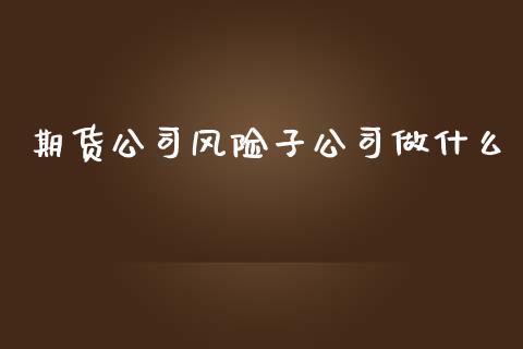 期货公司风险子公司做什么_https://wap.sdxiaoxijinshu.com_期货_第1张