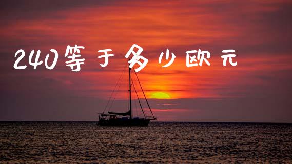 240等于多少欧元_https://wap.sdxiaoxijinshu.com_财经_第1张
