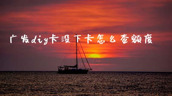 广发diy卡没下卡怎么查额度_https://wap.sdxiaoxijinshu.com_期货_第1张