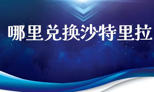 哪里兑换沙特里拉_https://wap.sdxiaoxijinshu.com_财经_第1张