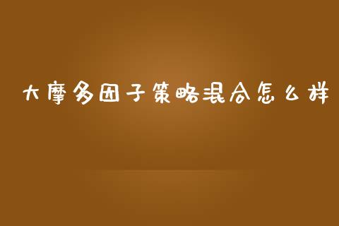 大摩多因子策略混合怎么样_https://wap.sdxiaoxijinshu.com_理财_第1张
