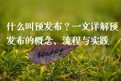 什么叫预发布?一文详解预发布的概念、流程与实践_金融_第1张_金融万问站 什么叫预发布?一文详解预发布的概念、流程与实践_https://wap.sdxiaoxijinshu.com_金融_第1张