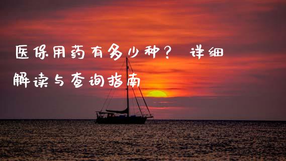 医保用药有多少种？ 详细解读与查询指南_https://wap.sdxiaoxijinshu.com_期货_第1张