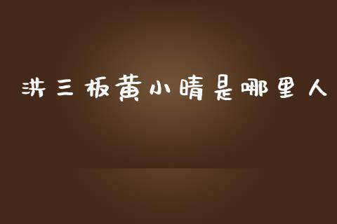 洪三板黄小晴是哪里人_https://wap.sdxiaoxijinshu.com_理财_第1张