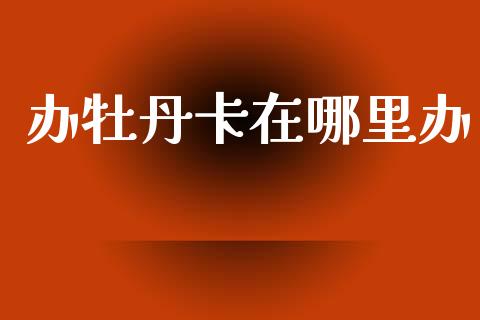 办牡丹卡在哪里办_https://wap.sdxiaoxijinshu.com_理财_第1张