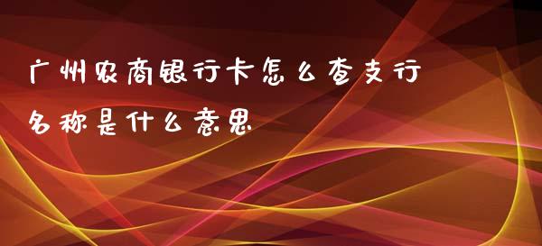 广州农商银行卡怎么查支行名称是什么意思_https://wap.sdxiaoxijinshu.com_财经_第1张
