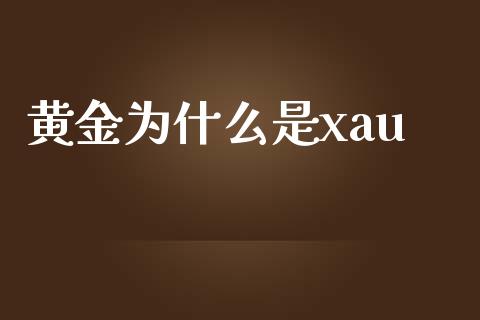 黄金为什么是xau_https://wap.sdxiaoxijinshu.com_财经_第1张