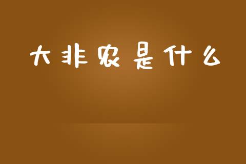 大非农是什么_https://wap.sdxiaoxijinshu.com_财经_第1张