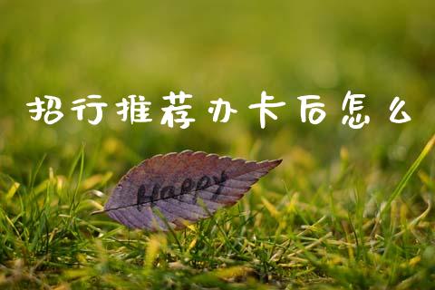 招行推荐办卡后怎么_https://wap.sdxiaoxijinshu.com_金融_第1张