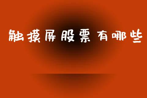 触摸屏股票有哪些_https://wap.sdxiaoxijinshu.com_金融_第1张
