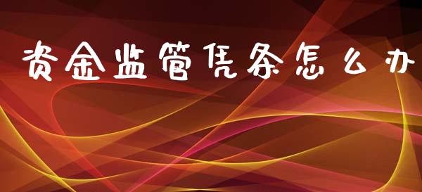资金监管凭条怎么办_https://wap.sdxiaoxijinshu.com_财经_第1张