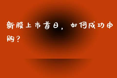 新股上市首日，如何成功申购？_https://wap.sdxiaoxijinshu.com_金融_第1张