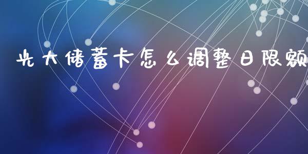 光大储蓄卡怎么调整日限额_https://wap.sdxiaoxijinshu.com_金融_第1张