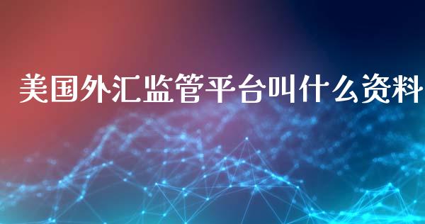 美国外汇监管平台叫什么资料_https://wap.sdxiaoxijinshu.com_财经_第1张