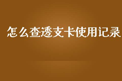 怎么查透支卡使用记录_https://wap.sdxiaoxijinshu.com_金融_第1张