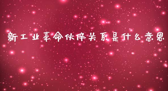新工业革命伙伴关系是什么意思_https://wap.sdxiaoxijinshu.com_期货_第1张