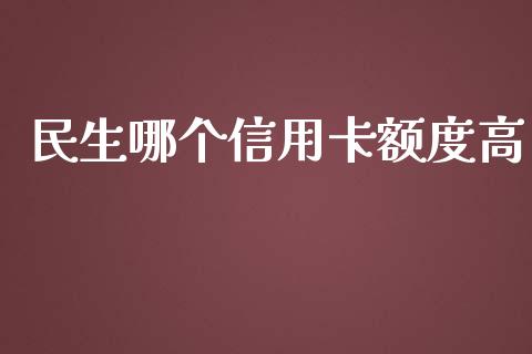 民生哪个信用卡额度高_https://wap.sdxiaoxijinshu.com_财经_第1张