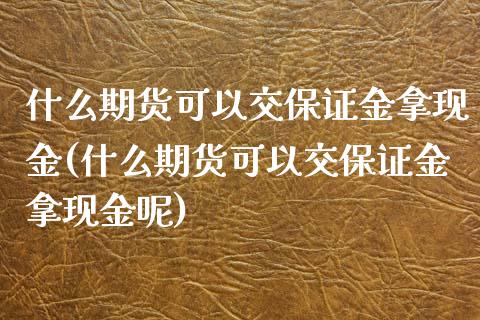 什么期货可以交保证金拿现金(什么期货可以交保证金拿现金呢)_https://wap.sdxiaoxijinshu.com_财经_第1张