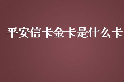 平安信卡金卡是什么卡_https://wap.sdxiaoxijinshu.com_期货_第1张