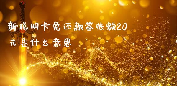 新聪明卡免还款签帐额20元是什么意思_https://wap.sdxiaoxijinshu.com_金融_第1张
