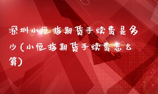 深圳小恒指期货手续费是多少(小恒指期货手续费怎么算)_https://wap.sdxiaoxijinshu.com_理财_第1张