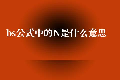 bs公式中的N是什么意思_https://wap.sdxiaoxijinshu.com_期货_第1张