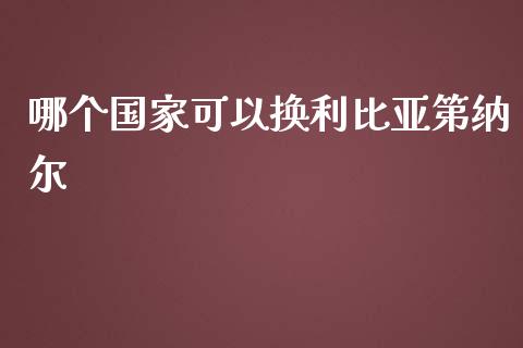 哪个国家可以换利比亚第纳尔_https://wap.sdxiaoxijinshu.com_财经_第1张