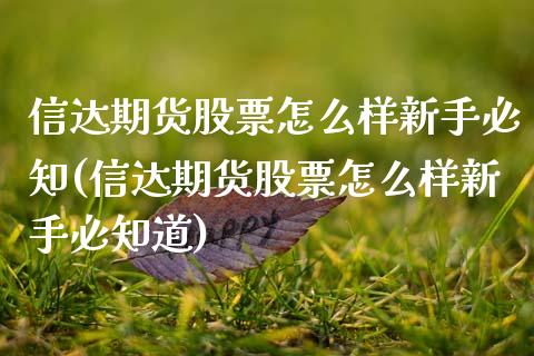 信达期货股票怎么样新手必知(信达期货股票怎么样新手必知道)_https://wap.sdxiaoxijinshu.com_财经_第1张