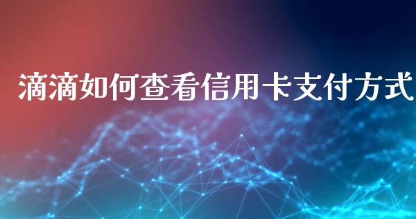 滴滴如何查看信用卡支付方式_https://wap.sdxiaoxijinshu.com_理财_第1张