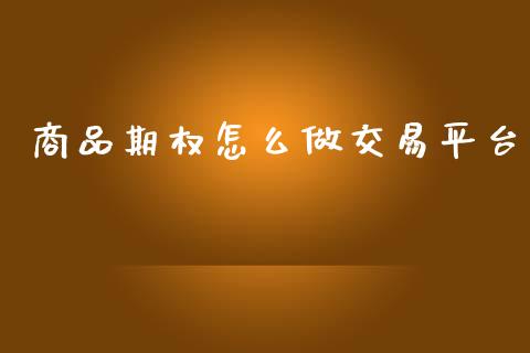 商品期权怎么做交易平台_https://wap.sdxiaoxijinshu.com_期货_第1张