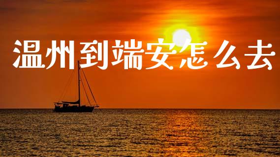 温州到端安怎么去_https://wap.sdxiaoxijinshu.com_金融_第1张