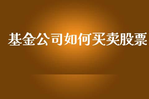 基金公司如何买卖股票_https://wap.sdxiaoxijinshu.com_财经_第1张