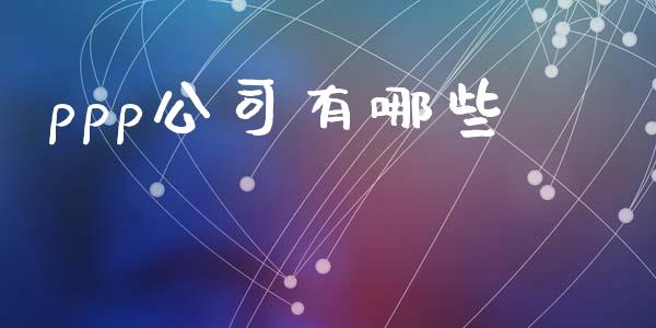 ppp公司有哪些_https://wap.sdxiaoxijinshu.com_金融_第1张