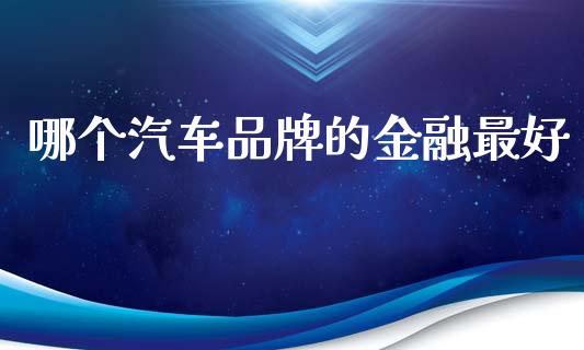 哪个汽车品牌的金融最好_https://wap.sdxiaoxijinshu.com_财经_第1张