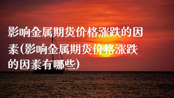 影响金属期货价格涨跌的因素(影响金属期货价格涨跌的因素有哪些)_https://wap.sdxiaoxijinshu.com_理财_第1张