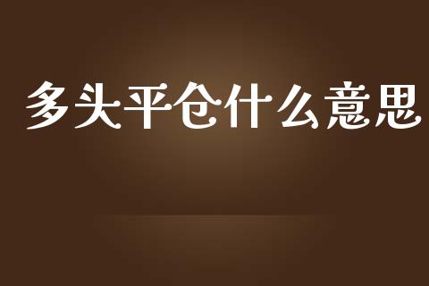 多头平仓什么意思_https://wap.sdxiaoxijinshu.com_期货_第1张