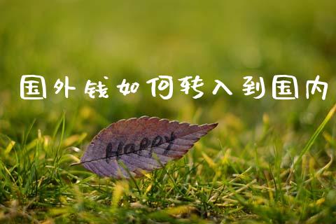 国外钱如何转入到国内_https://wap.sdxiaoxijinshu.com_财经_第1张
