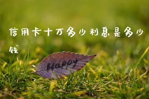 信用卡十万多少利息是多少钱_https://wap.sdxiaoxijinshu.com_理财_第1张