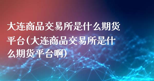 大连商品交易所是什么期货平台(大连商品交易所是什么期货平台啊)_https://wap.sdxiaoxijinshu.com_理财_第1张