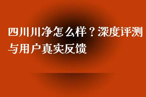 四川川净怎么样？深度评测与用户真实反馈_https://wap.sdxiaoxijinshu.com_金融_第1张