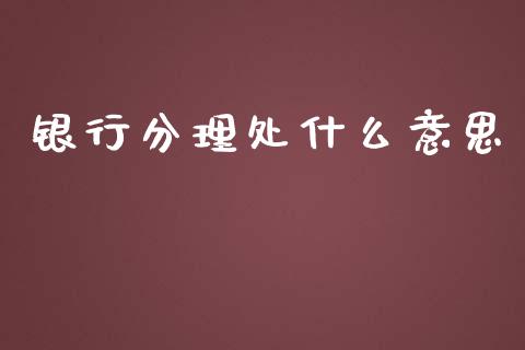银行分理处什么意思_https://wap.sdxiaoxijinshu.com_金融_第1张