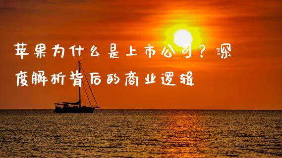 苹果为什么是上市公司？深度解析背后的商业逻辑_https://wap.sdxiaoxijinshu.com_期货_第1张