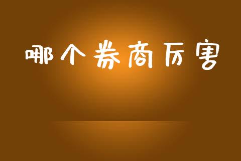 哪个券商厉害_https://wap.sdxiaoxijinshu.com_财经_第1张