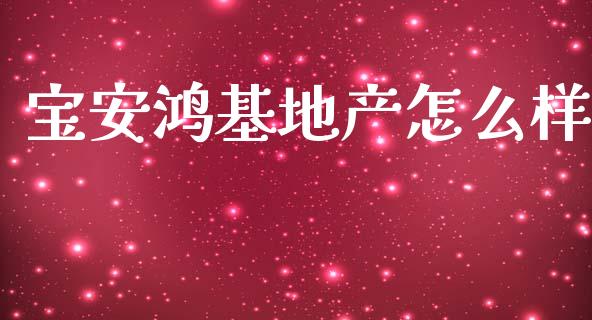 宝安鸿基地产怎么样_https://wap.sdxiaoxijinshu.com_理财_第1张