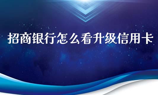 招商银行怎么看升级信用卡_https://wap.sdxiaoxijinshu.com_金融_第1张