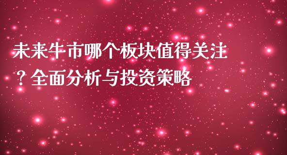 未来牛市哪个板块值得关注？全面分析与投资策略_https://wap.sdxiaoxijinshu.com_财经_第1张