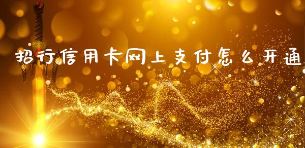 招行信用卡网上支付怎么开通_https://wap.sdxiaoxijinshu.com_金融_第1张